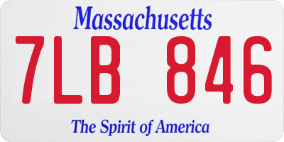MA license plate 7LB846