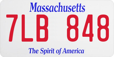 MA license plate 7LB848