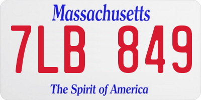 MA license plate 7LB849