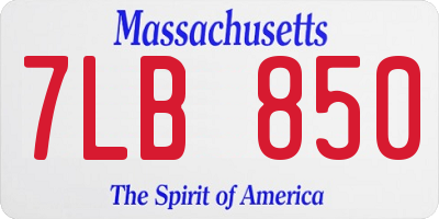 MA license plate 7LB850