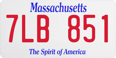 MA license plate 7LB851
