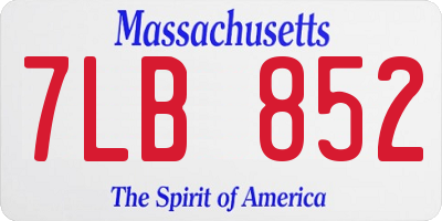 MA license plate 7LB852
