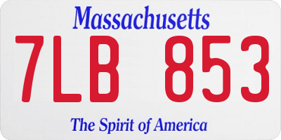 MA license plate 7LB853
