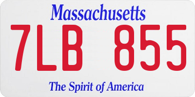 MA license plate 7LB855