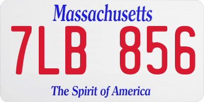 MA license plate 7LB856