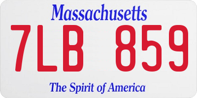 MA license plate 7LB859