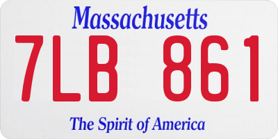 MA license plate 7LB861