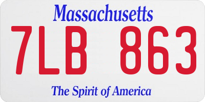 MA license plate 7LB863