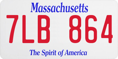 MA license plate 7LB864