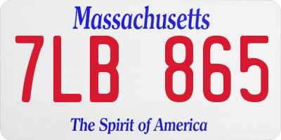 MA license plate 7LB865
