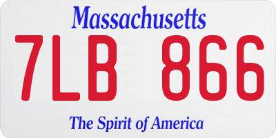 MA license plate 7LB866