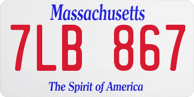 MA license plate 7LB867