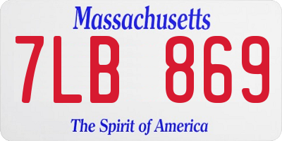 MA license plate 7LB869