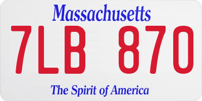 MA license plate 7LB870