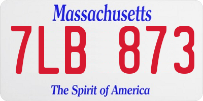 MA license plate 7LB873