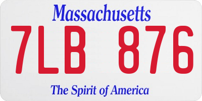 MA license plate 7LB876