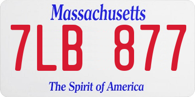 MA license plate 7LB877