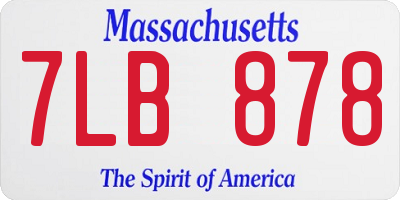 MA license plate 7LB878