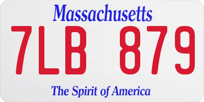 MA license plate 7LB879