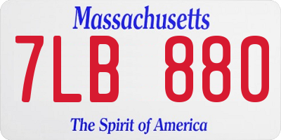 MA license plate 7LB880