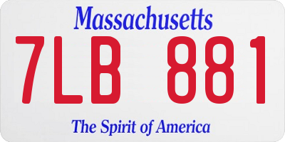 MA license plate 7LB881