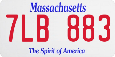 MA license plate 7LB883