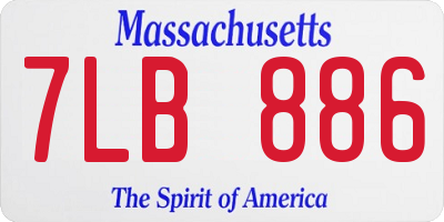 MA license plate 7LB886