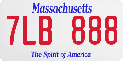 MA license plate 7LB888