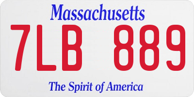MA license plate 7LB889