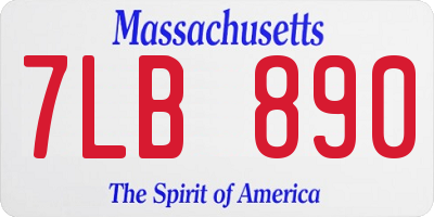 MA license plate 7LB890