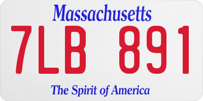 MA license plate 7LB891