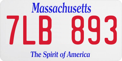MA license plate 7LB893