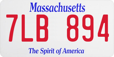 MA license plate 7LB894