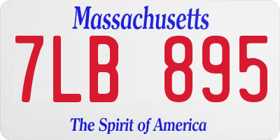 MA license plate 7LB895