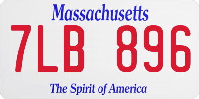 MA license plate 7LB896