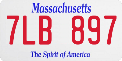 MA license plate 7LB897