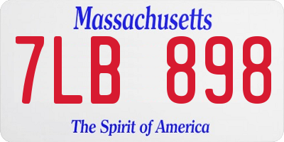 MA license plate 7LB898