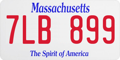 MA license plate 7LB899