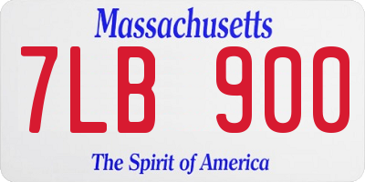 MA license plate 7LB900