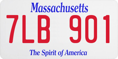 MA license plate 7LB901