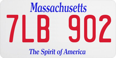 MA license plate 7LB902