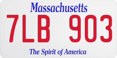 MA license plate 7LB903