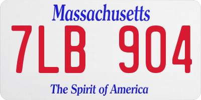 MA license plate 7LB904