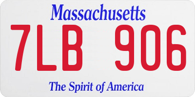 MA license plate 7LB906
