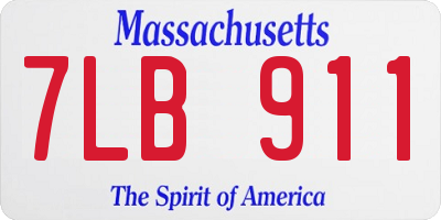 MA license plate 7LB911