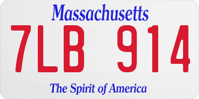 MA license plate 7LB914