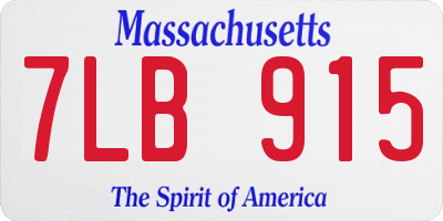 MA license plate 7LB915
