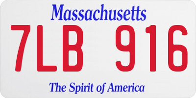 MA license plate 7LB916