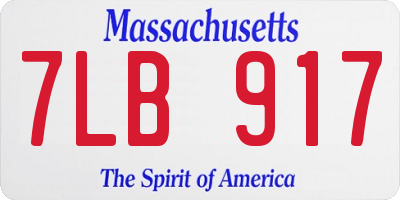 MA license plate 7LB917