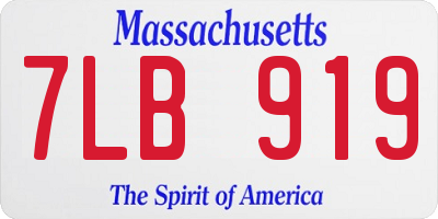 MA license plate 7LB919